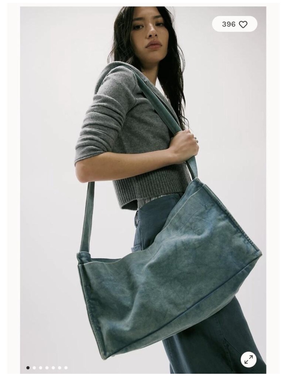 Free People Blue Camp Crush Sling Messenger Bag